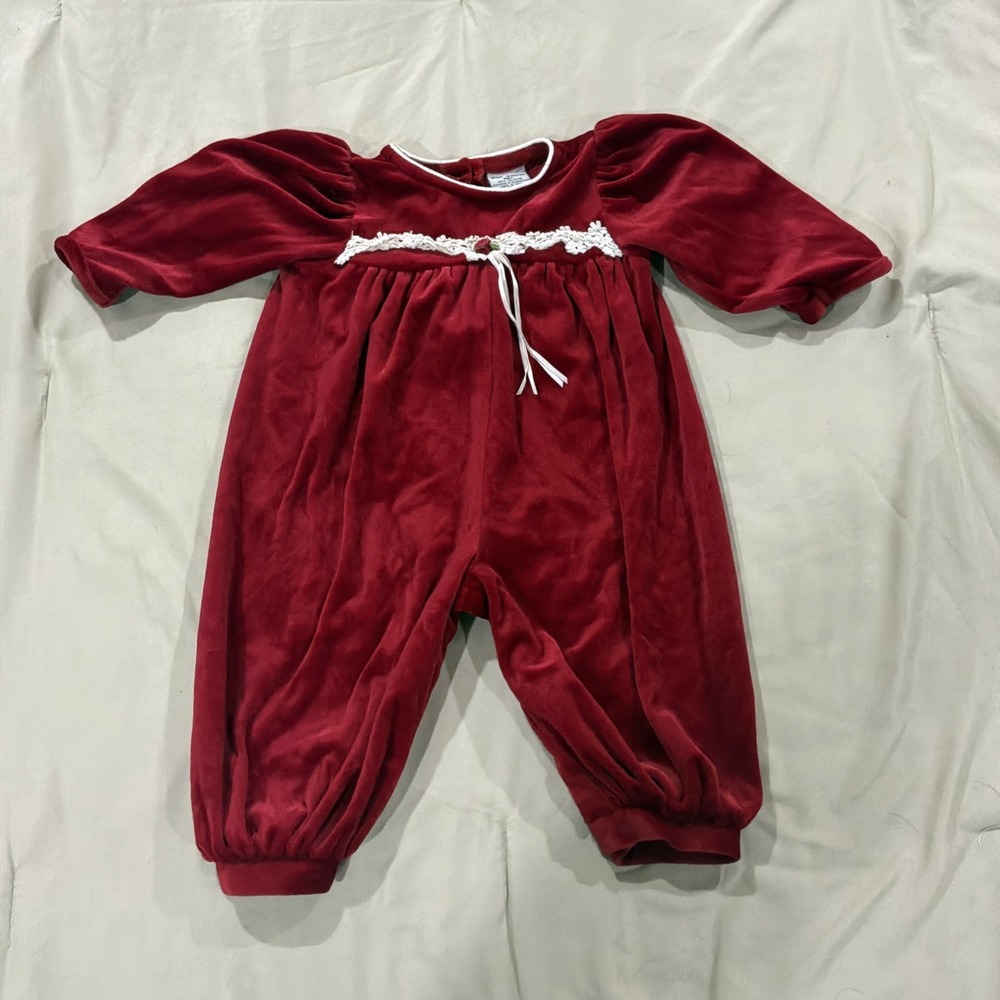 Baby Youngland Red Bubble Romper 12‎ Months Velvet